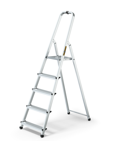 Drabest Drabina aluminiowa 5-stopniowa 125kg - Wygoda i Bezpieczeństwo Drabest Drabina aluminiowa 5-stopniowa 125kg - Wygoda i Bezpieczeństwo
