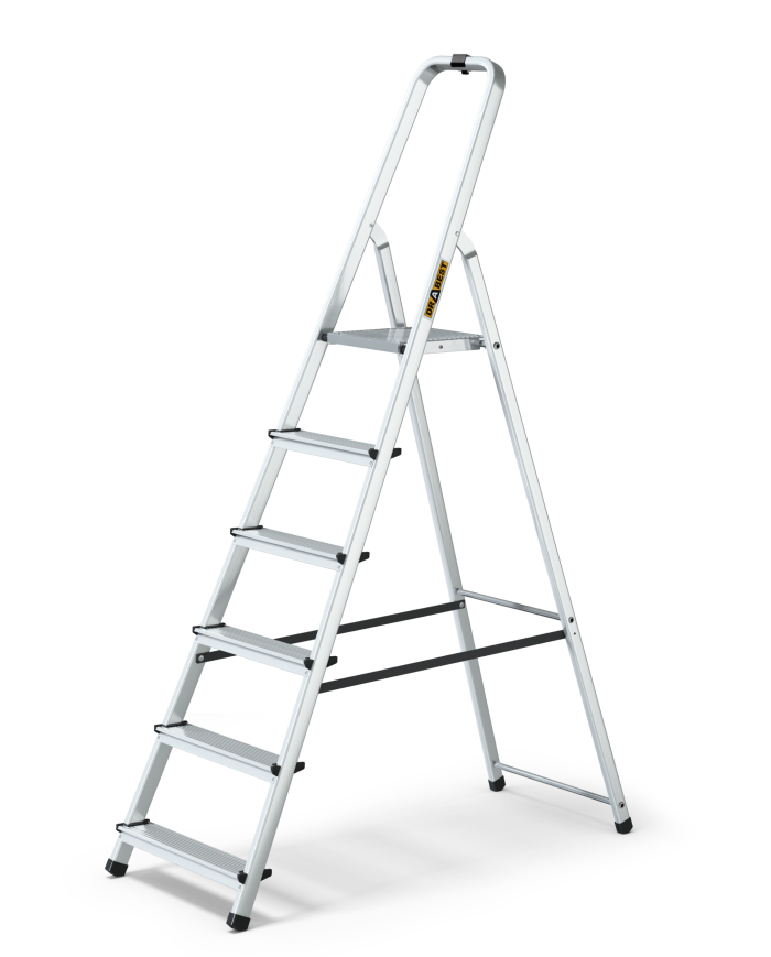 Drabest Drabina aluminiowa 6-stopniowa 125kg - Wygoda i bezpieczeństwo