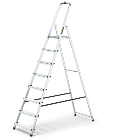 Drabest Drabina aluminiowa 8-stopniowa 125kg - Wysoka jakość