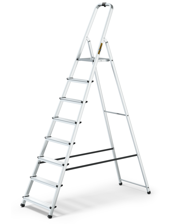 Drabest Drabina aluminiowa 8-stopniowa 125kg - Wysoka jakość