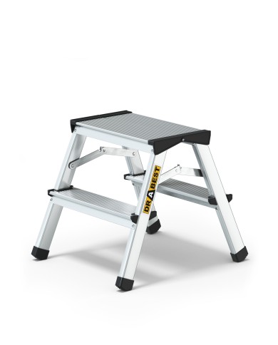 Drabest Drabina aluminiowa 2x2 stopnie 125kg - Komfort i bezpieczeństwo Drabest Drabina aluminiowa 2x2 stopnie 125kg - Komfort i bezpieczeństwo