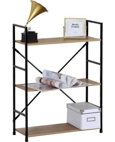 Regał loft REX-1 58.6x23.5x80cm MDF dąb artisan/metal czarny - TS INTERIOR Regał loft REX-1 58.6x23.5x80cm MDF dąb artisan/metal czarny - TS INTERIOR