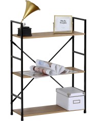 Regał loft REX-1 58.6x23.5x80cm MDF dąb artisan/metal czarny - TS INTERIOR Regał loft REX-1 58.6x23.5x80cm MDF dąb artisan/metal czarny - TS INTERIOR