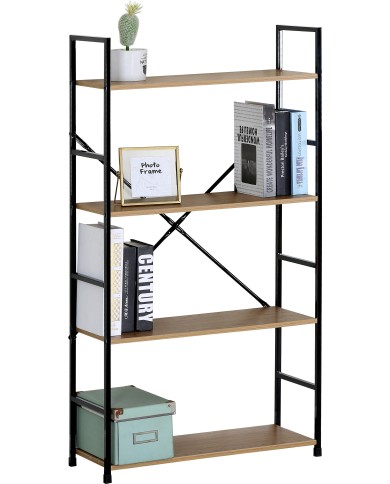 Regał loft REX-2 58.6x23.5x112cm MDF dąb artisan/metal czarny - TS INTERIOR Regał loft REX-2 58.6x23.5x112cm MDF dąb artisan/metal czarny - TS INTERIOR