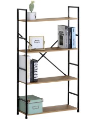 Regał loft REX-2 58.6x23.5x112cm MDF dąb artisan/metal czarny - TS INTERIOR Regał loft REX-2 58.6x23.5x112cm MDF dąb artisan/metal czarny - TS INTERIOR