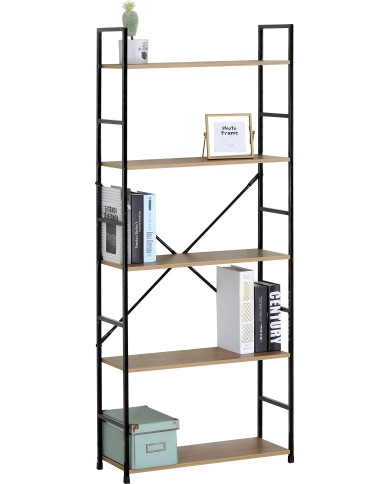Regał loft REX-3 58.6x23.5x144cm MDF dąb artisan/metal czarny - TS INTERIOR Regał loft REX-3 58.6x23.5x144cm MDF dąb artisan/metal czarny - TS INTERIOR