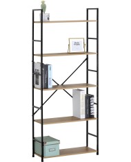 Regał loft REX-3 58.6x23.5x144cm MDF dąb artisan/metal czarny - TS INTERIOR Regał loft REX-3 58.6x23.5x144cm MDF dąb artisan/metal czarny - TS INTERIOR
