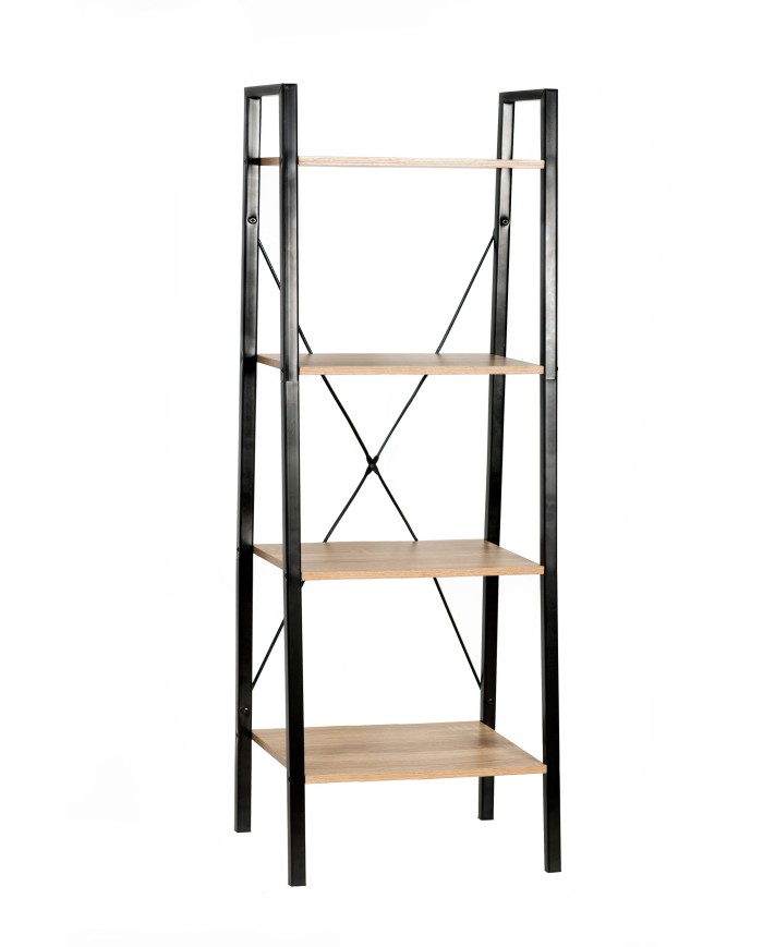 Regał loft KRAFT-2 60x32x148cm MDF dąb artisan/metal czarny - TS INTERIOR Regał loft KRAFT-2 60x32x148cm MDF dąb artisan/metal czarny - TS INTERIOR