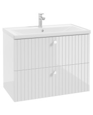 RIETTI Zestaw szafka z umywalką 80 cm - Biały Połysk