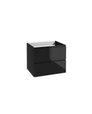 MODUS Szafka 60 cm - czarny laminat, czarny połysk - elegancja