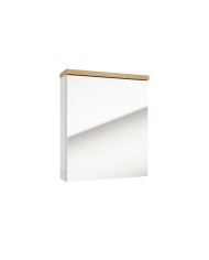 Szafka lustrzana Ronda 50cm - biały połysk, dąb złoty