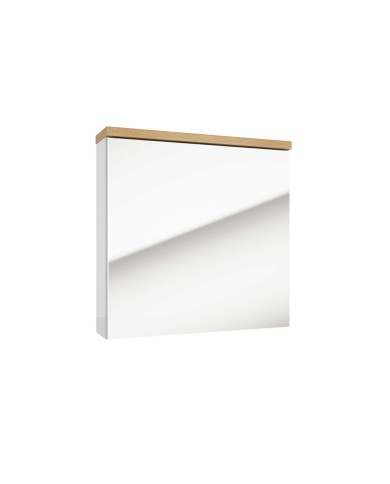 Szafka lustrzana Ronda 60cm - biały połysk, dąb złoty Szafka lustrzana Ronda 60cm - biały połysk, dąb złoty