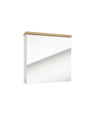 Szafka lustrzana Ronda 60cm - biały połysk, dąb złoty