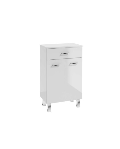MEA Szafka Stojąca 50 cm - Biały Połysk, Elegancki Design MEA Szafka Stojąca 50 cm - Biały Połysk, Elegancki Design