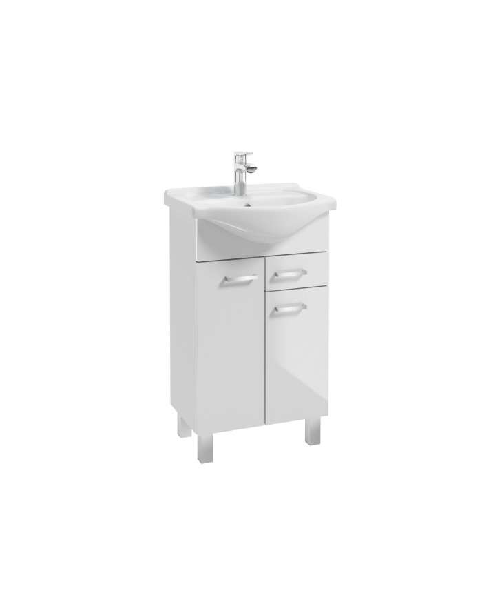 MEA Zestaw szafka z umywalką 50 cm - biały połysk