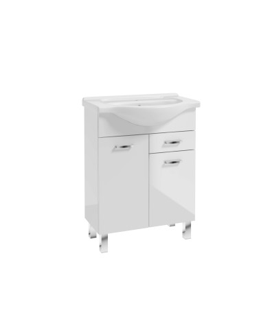 MEA Zestaw szafka z umywalką 65 cm - Biały Połysk L1562 K MEA Zestaw szafka z umywalką 65 cm - Biały Połysk L1562 K