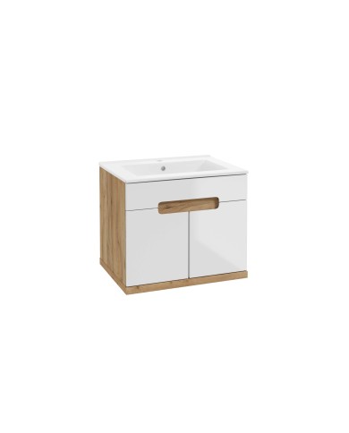 RONDA NEW Zestaw szafka 60 cm - dąb złoty, biały połysk RONDA NEW Zestaw szafka 60 cm - dąb złoty, biały połysk