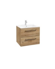 PINIA Zest szafka z umywalką 60cm - czarne uchwyty, dąb craft PINIA Zest szafka z umywalką 60cm - czarne uchwyty, dąb craft