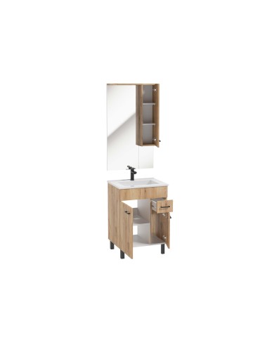 MEA NEW Zestaw szafka z umywalką 60 cm - dąb craft złoty MEA NEW Zestaw szafka z umywalką 60 cm - dąb craft złoty