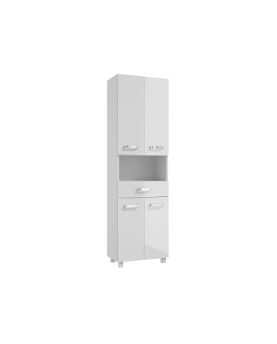 MILA Słupek 50cm K:lam. biały F:lak. biały połysk - Nowoczesny mebel MILA Słupek 50cm K:lam. biały F:lak. biały połysk - Nowoczesny mebel