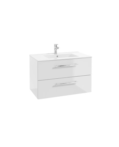 PINIA Zestaw szafka z umywalką 80 cm - biały połysk