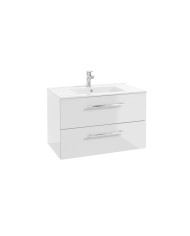 PINIA Zestaw szafka z umywalką 80 cm - biały połysk