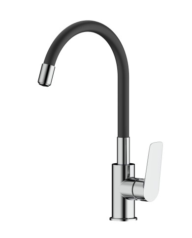 Bateria ELBA zlew stojąca elastyczna czarna z wylewką chrom Bateria ELBA zlew stojąca elastyczna czarna z wylewką chrom