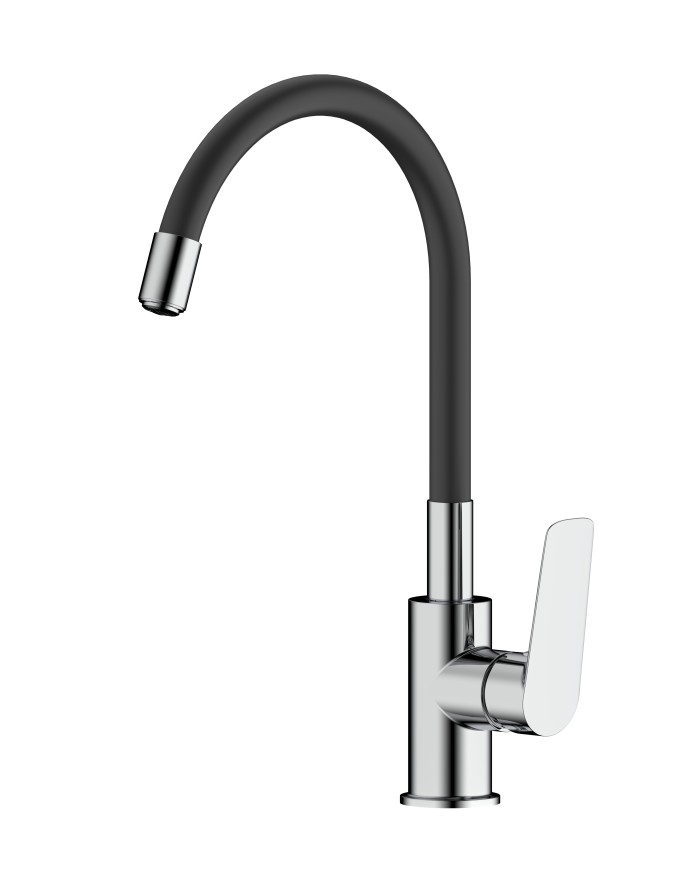 Bateria ELBA zlew stojąca elastyczna czarna z wylewką chrom Bateria ELBA zlew stojąca elastyczna czarna z wylewką chrom