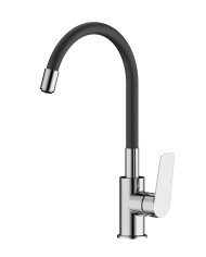 Bateria ELBA zlew stojąca elastyczna czarna z wylewką chrom Bateria ELBA zlew stojąca elastyczna czarna z wylewką chrom