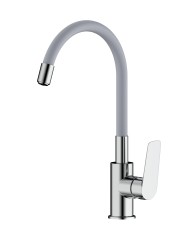 Bateria ELBA zlew stojąca elastyczna szara z końcówką chrom Bateria ELBA zlew stojąca elastyczna szara z końcówką chrom
