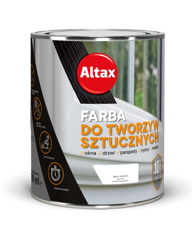 ALTAX Farba do Tworzyw Sztucznych PVC 0,75L Biały - Wysoka Jakość ALTAX Farba do Tworzyw Sztucznych PVC 0,75L Biały - Wysoka Jakość