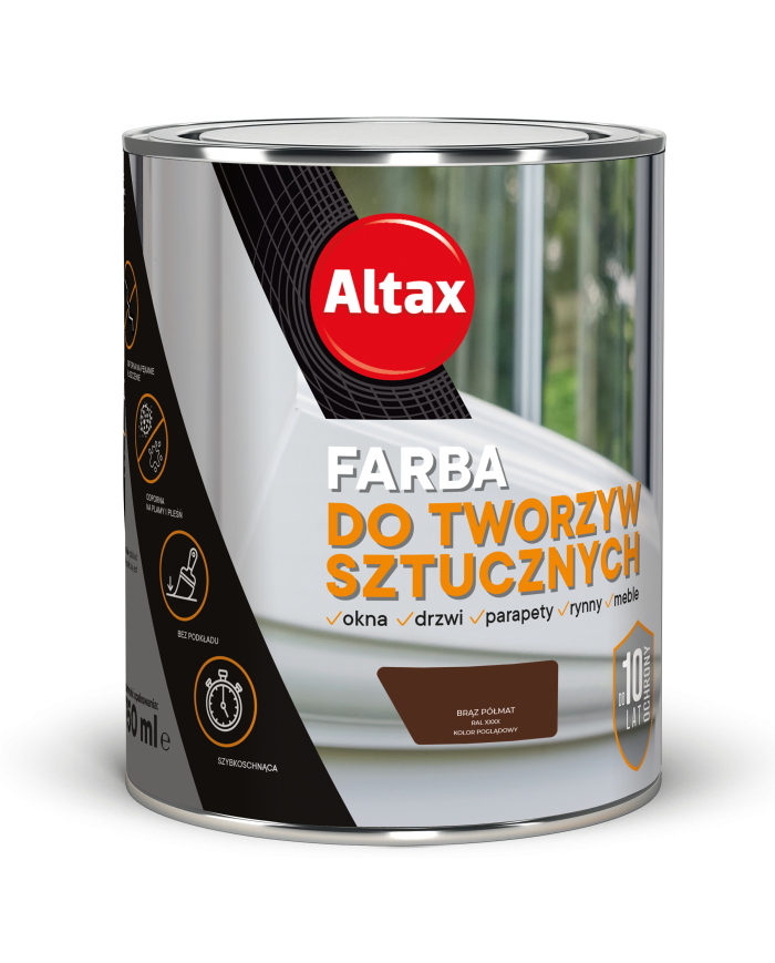 ALTAX Farba do Tworzyw Sztucznych PVC 0,75L Brąz - Wysoka Jakość ALTAX Farba do Tworzyw Sztucznych PVC 0,75L Brąz - Wysoka Jakość