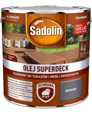 AKZO Sadolin Olej Superdeck Antracyt 2,5L - Najlepsza Ochrona Drewna AKZO Sadolin Olej Superdeck Antracyt 2,5L - Najlepsza Ochrona Drewna