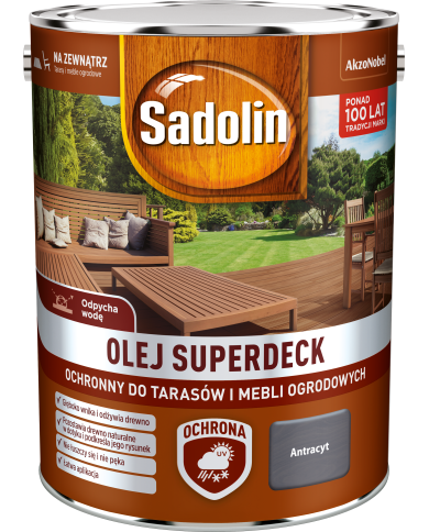 AKZO Sadolin Olej Superdeck Antracyt 5L - Ochrona i Estetyka AKZO Sadolin Olej Superdeck Antracyt 5L - Ochrona i Estetyka