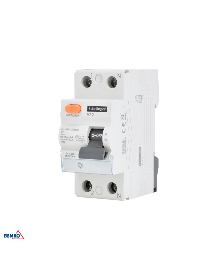 Wyłącznik różnicowoprądowy AC 2P 40A 30mA Schelinger - Bezpieczeństwo