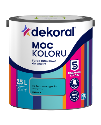 PPG MOC KOLORU Turkusowa Głębia 2,5L - Farba do Wnętrz PPG MOC KOLORU Turkusowa Głębia 2,5L - Farba do Wnętrz