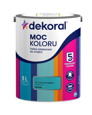 PPG MOC KOLORU Turkusowa Głębia 5L - Farba do Wnętrz PPG MOC KOLORU Turkusowa Głębia 5L - Farba do Wnętrz