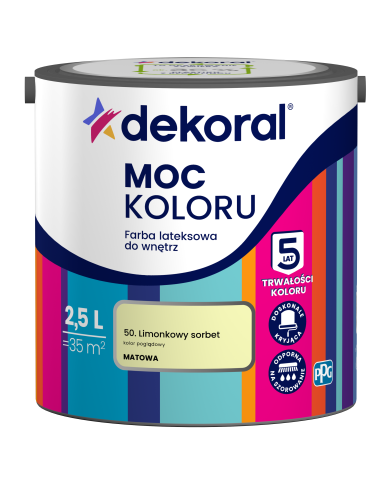 PPG MOC KOLORU Limonkowy Sorbet 2,5 L - Farba do wnętrz PPG MOC KOLORU Limonkowy Sorbet 2,5 L - Farba do wnętrz