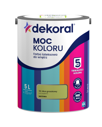PPG MOC KOLORU mus groszkowy 5L - Farba o wysokiej jakości PPG MOC KOLORU mus groszkowy 5L - Farba o wysokiej jakości