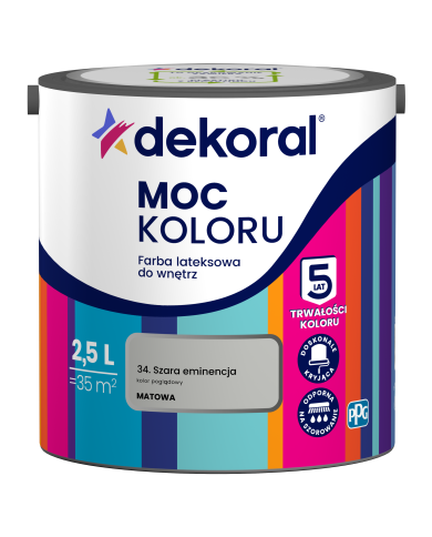 PPG MOC KOLORU Szara Eminencja 2,5 L - Farba o Wyjątkowej Jakości PPG MOC KOLORU Szara Eminencja 2,5 L - Farba o Wyjątkowej Jakości
