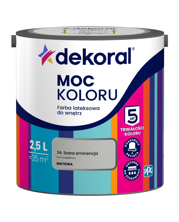 PPG MOC KOLORU Szara Eminencja 2,5 L - Farba o Wyjątkowej Jakości