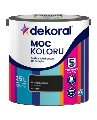 PPG MOC KOLORU Mała Czarna 2,5 L - Farba do Wnętrz PPG MOC KOLORU Mała Czarna 2,5 L - Farba do Wnętrz