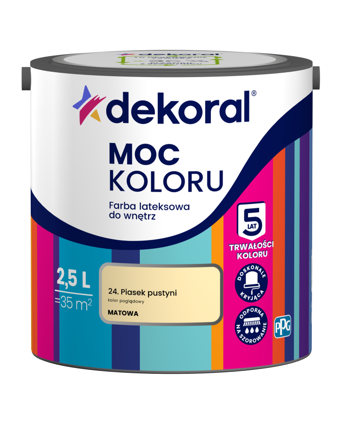 PPG MOC KOLORU Piasek Pustyni 2,5L - Farba do wnętrz PPG MOC KOLORU Piasek Pustyni 2,5L - Farba do wnętrz