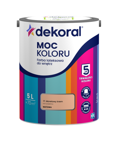 PPG MOC KOLORU morelowy krem 5L - Farba do wnętrz i elewacji PPG MOC KOLORU morelowy krem 5L - Farba do wnętrz i elewacji