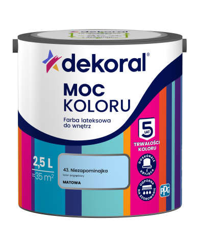 PPG MOC KOLORU niezapominajka 2,5L - Farba do wnętrz w najlepszej cenie PPG MOC KOLORU niezapominajka 2,5L - Farba do wnętrz w najlepszej cenie
