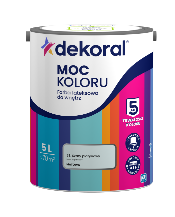 PPG MOC KOLORU szary platynowy 5L - Farba o wysokiej jakości