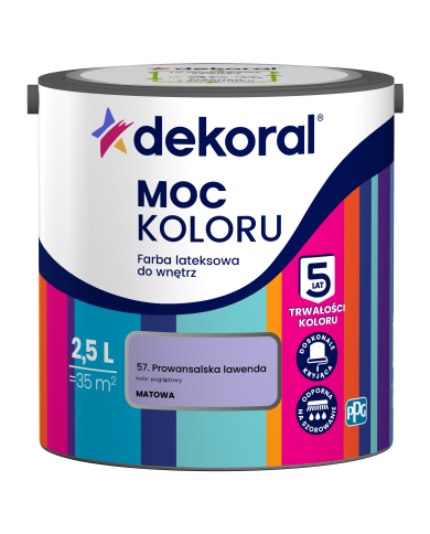 PPG MOC KOLORU - Prowansalska Lawenda 2,5L | Farba do wnętrz PPG MOC KOLORU - Prowansalska Lawenda 2,5L | Farba do wnętrz