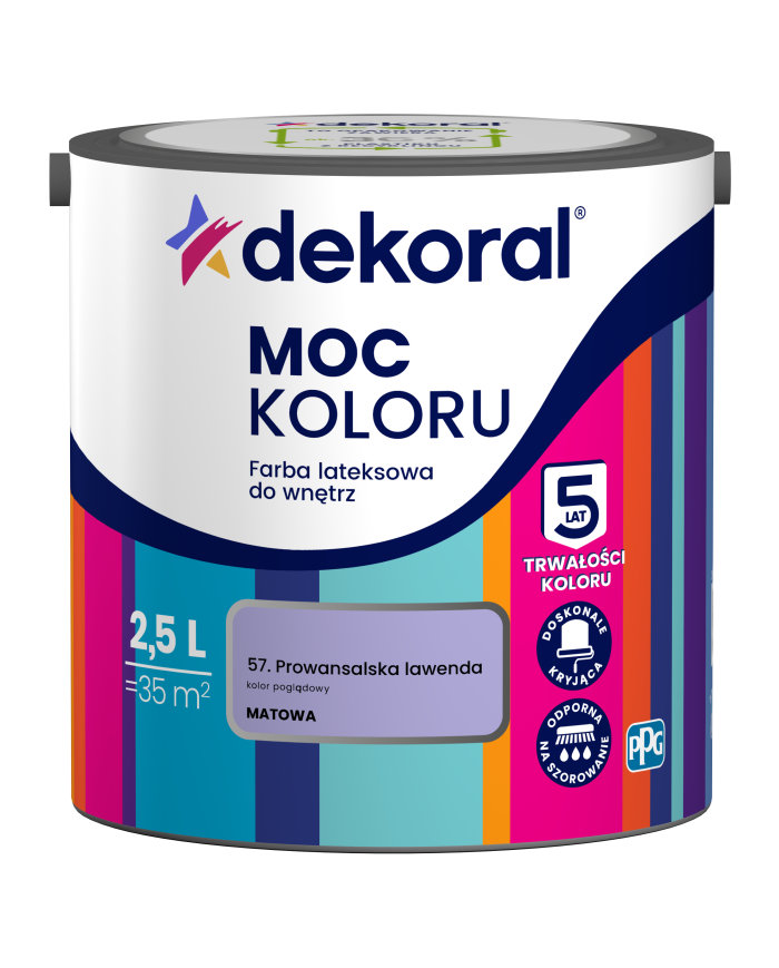 PPG MOC KOLORU - Prowansalska Lawenda 2,5L | Farba do wnętrz PPG MOC KOLORU - Prowansalska Lawenda 2,5L | Farba do wnętrz
