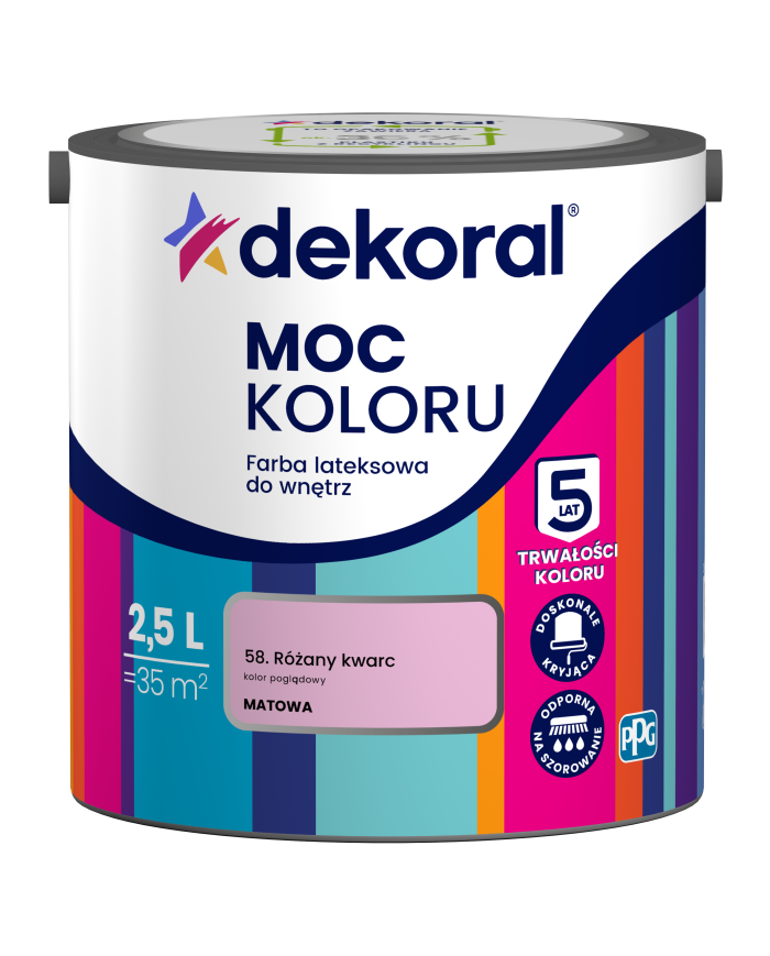 PPG MOC KOLORU Różany Kwarc 2,5L - Farba do wnętrz 2023 PPG MOC KOLORU Różany Kwarc 2,5L - Farba do wnętrz 2023