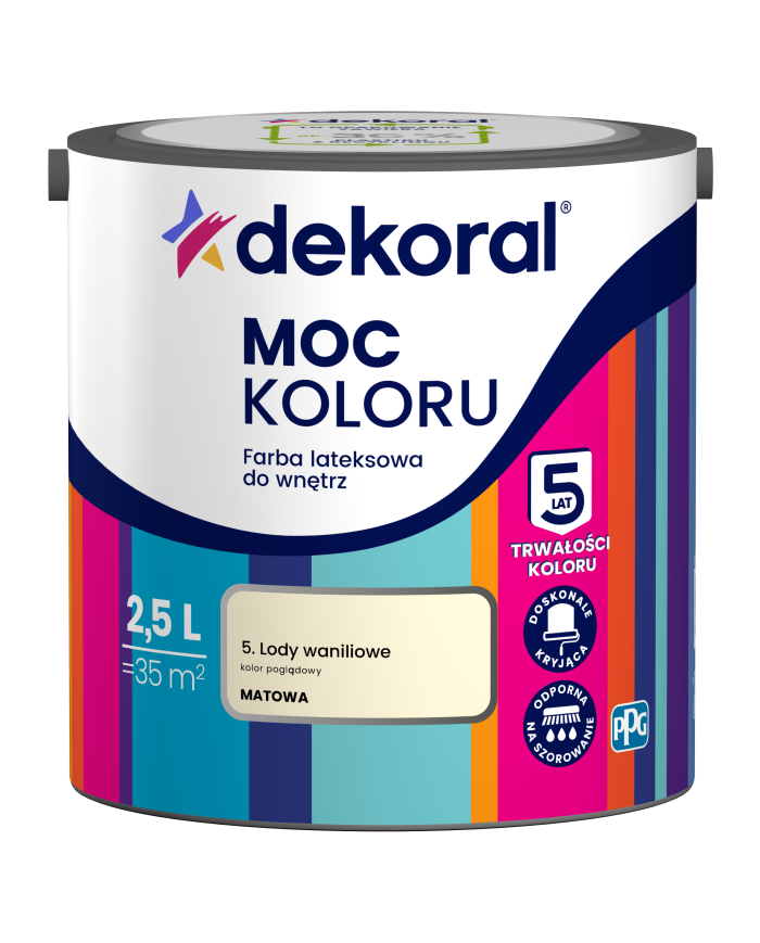 PPG MOC KOLORU - Lody Waniliowe 2,5L | Intensywne Kolory PPG MOC KOLORU - Lody Waniliowe 2,5L | Intensywne Kolory